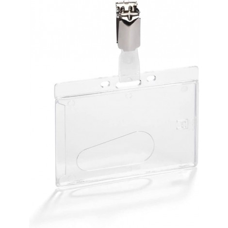 Durable Porta badge rigido, dotato di un fermo interno per mantenere in posizione il badge, 50pz - 8950-19