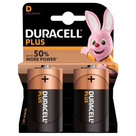 Duracell Batteria alcalina torcia D MN1300 1,5V, in blister - 2pz - 81275345
