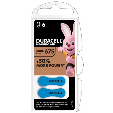 Duracell Batterie senza mercurio per apparecchi acustici 610mAh, formato 675 - 6pz - DA675