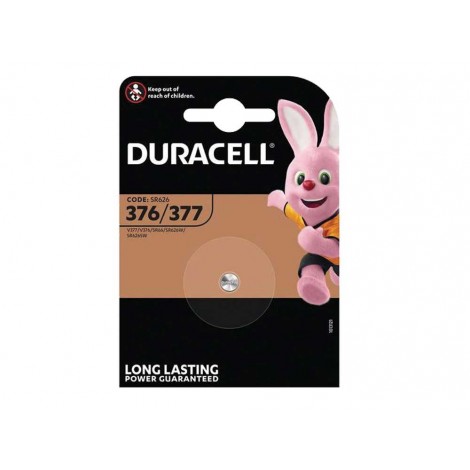 Duracell D377 Batteria all`ossido di argento 376/377 1.55V per orologi, in blister - 1pz