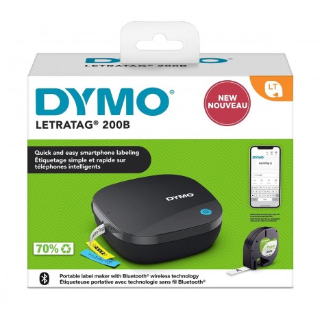 Etichettatrice LETRATAG LT 200B bluetooth, per casa e ufficio, app DYMO per creare le etichette su smartphone o tablet, con 4 batterie AA (non incluse)
