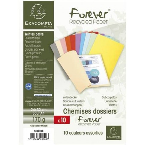 Folder in cartoncino in fibre riciclate da 170gr, senza lembi