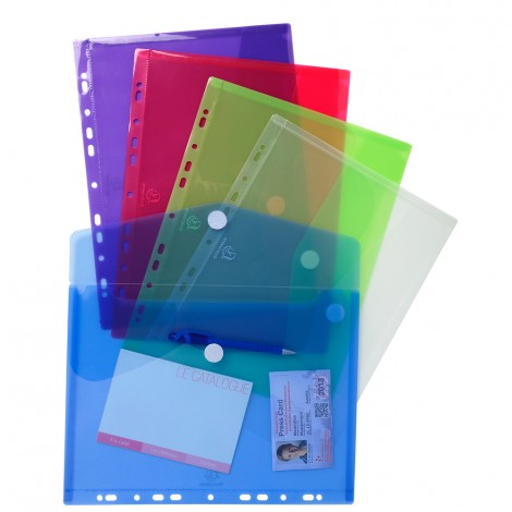 Busta in PPL con bottone, formato utile 24x31,5cm, confezione da 5pz