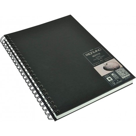 Libro spiralato per schizzi con copertina nera rigida e lavabile. Ideale per tecniche a secco 21x29,7 110 gr 80 fogli