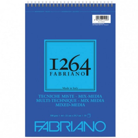 Libro spiralato per schizzi, carta bianca e morbida a grana naturale. Ideale per tecniche a secco e umide 21x29,7 300 gr 15 fogli
