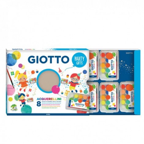Confezione da 8 astucci di acquerellini dedicati ai regalini per le feste dei bambini