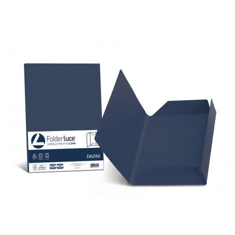 Cartellina in cartoncino bristol a 3 lembi, rigatura all`esterno, 200gr - 25pz