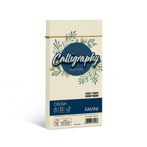 Favini Calligraphy Crush - Buste nature C4, colore alga, formato 11x22cm, 25 buste, 90gr - 1pz - A57Q204