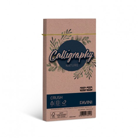 Favini Calligraphy Crush - Buste nature C4 colore mandorla, formato 11x22cm, 25 buste, 120gr - 1pz - A57C204