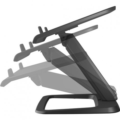 Solleva il laptop migliorando la postura del collo e riducendo fastidi e dolori a collo, spalle e vista. Semplice regolazione al tocco di un dito grazie al movimento a molla a gas