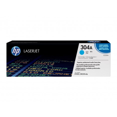 CC531A Toner ciano per COLOR LASERJET CP 2025 (2.800pg)  304A  C92H33438