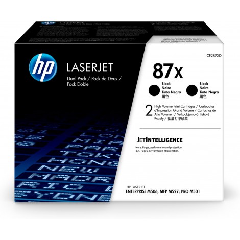 Toner nero CF287XD per LASERJET M 506 M527 M501 (2x18.000pg)  Conf. da 2 pezzi -  C92H33836