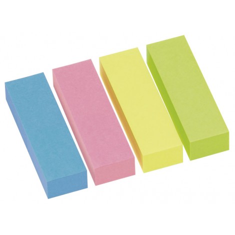 Segnapagina con adesivo a base acqua privo di solventi - blocchetto 100 foglietti, 5 blocchetti, in blister 15x50mm