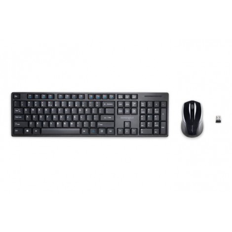 Kit di tastiera multimediale con profilo sottile e mouse ergonomico 1200 DPI - resistente all`acqua - interfaccia wireless con raggio d`azione fino a 10mt