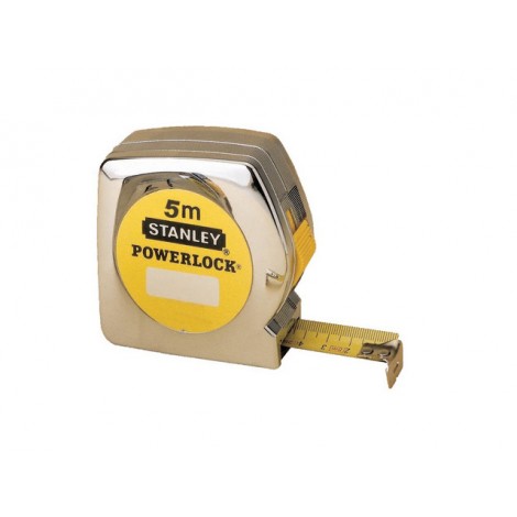 Stanley Powerlock - Flessometro da 5 metri con freno, cassa in materiale sintetico, nastro in acciaio al carbonio rivestito in Mylar - 1pz - M33194