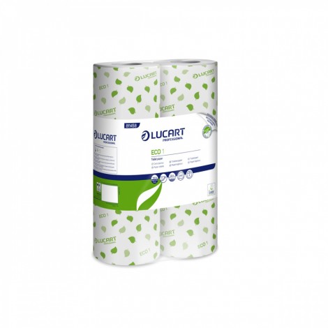 Carta igienica Eco monofascettata 22m, 200 strappi in fibre rigenerate, goffratura micro a rose, 2 veli