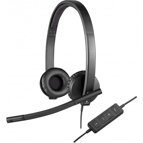 Logitech Cuffia H570E stereo con connessione tramite connettore USB, lunghezza cavo 1,9mt - 1pz - 981-000575