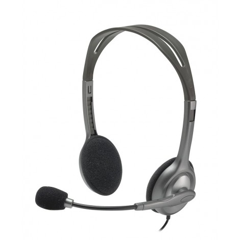 Logitech Cuffia H111 stereo con connessione tramite connettore JACK, lunghezza cavo 2,35mt - 1pz - 981-000593
