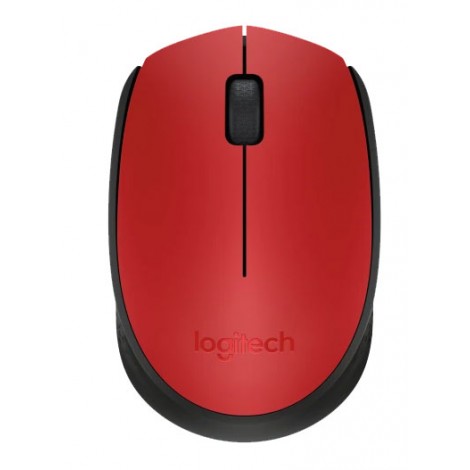 Logitech Mouse wireless con 3 tasti, sensore ottico da 1000 DPI, raggio d`azione fino a 10mt, batteria AA inclusa, colore rosso - 1pz - 910-004641