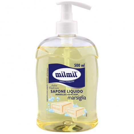 Detergente liquido, profumazione marsiglia, formula arricchita con derivati da olio di oliva, palma e cocco, pH fisiologico, dermatologicamente testato 250 ml