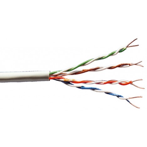 Link Cavo di rete in rame non schermato U/UTP con sezione AWG24/1, per installazione in postazioni fisse, 8 poli in 4 coppie ritorte, lunghezza 100mt - 1pz - DK1511V11