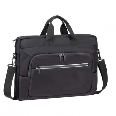 Borsa per notebook fino a 15,6"/16", in poliestere RPET, water resistant con maniglia e cinghia a tracolla, composta da tasca addizionale per laptop, zip interna per documenti e tasca riflettente con zip per accessori, dimensioni esterne 430x315x100mm