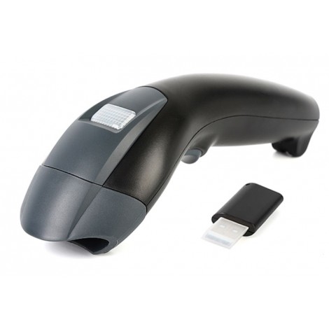 Lettore per codici a barre 1D e 2D,collegamento wireless senza filo, profondità scansione: EAN13 50-200 mm (13mil), QR 25-240 mm (20mil), PDF417 30-2130 mm (6.67mil) , si collega tramite adattatore USB-Bluetooth incluso - 1pz
