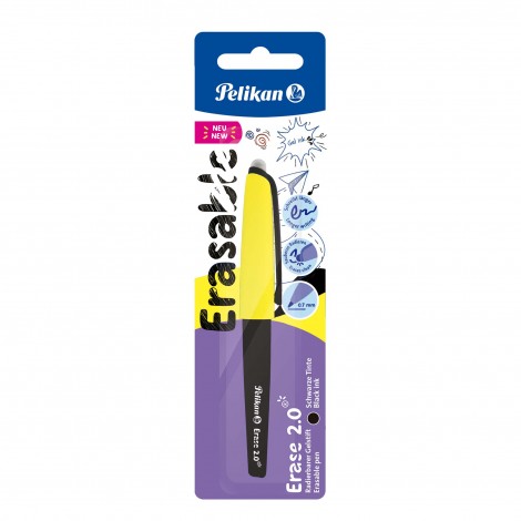 Erase 2.0 – Penna gel con inchiostro cancellabile e ricaricabile, per destrimani e mancini tratto 0,7mm colore nero – 1pz