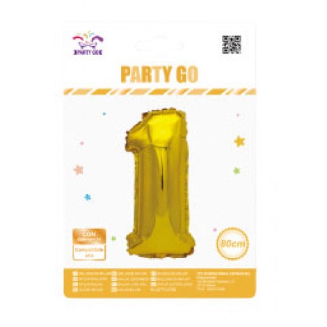 Palloncino gonfiabile numero 1 con cannuccia, 80cm, gonfiabile ad aria - 1pz