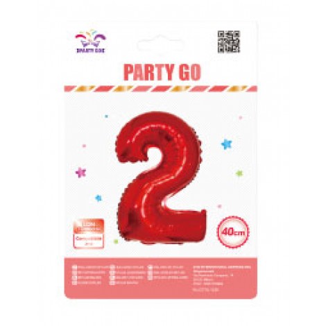 Palloncino gonfiabile numero 2 con cannuccia, 40cm, gonfiabile ad aria - 1pz