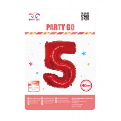 Palloncino gonfiabile numero 5 con cannuccia, 40cm, gonfiabile ad aria - 1pz