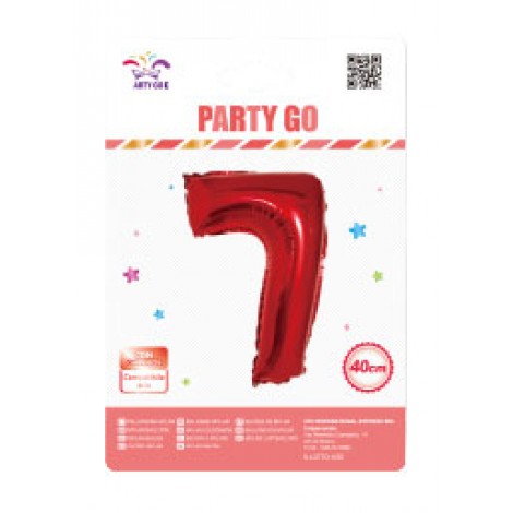 Palloncino gonfiabile numero 7 con cannuccia, 40cm, gonfiabile ad aria - 1pz