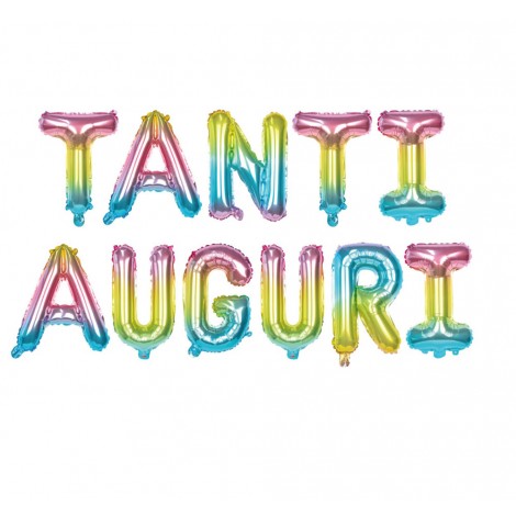 Set palloncini TANTI AUGURI, 40cm, gonfiabili ad aria - 11pz