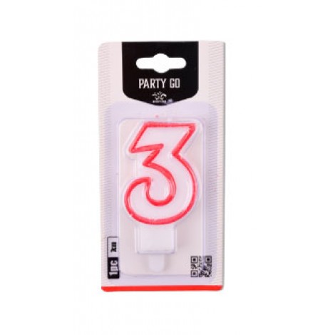 Candelina numero 3, 7cm - 1pz