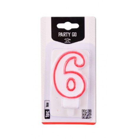 Candelina numero 6, 7cm - 1pz