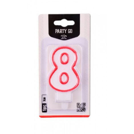Candelina numero 8, 7cm - 1pz