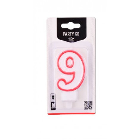 Candelina numero 9, 7cm - 1pz