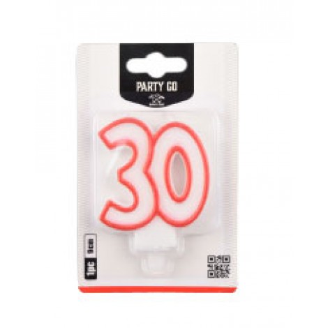 Candelina numero 30, 9cm - 1pz