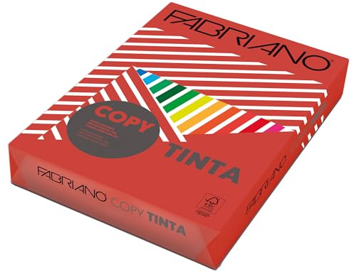 Fabriano Colore - Carta A4, 250 fogli, 160gr, colore rosso 74516021  -   C92FA0144