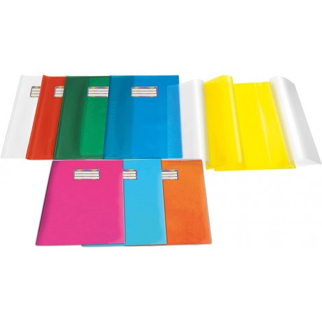 Emysilk - Foderina per maxiquaderni - In PVC con 2 tasche per inserimento quaderno e finestrino con etichetta, finitura a buccia d`arancia, 260my colore turchese - Prezzo singolo, ord. minimo 30pz