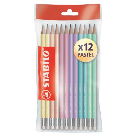Swano Pastel - Matita in grafite con fusto esagonale con gommino gradazione HB