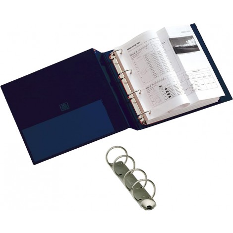 Raccoglitore Stelvio a 4 anelli tondi da 16mm, 30x22cm dorso 2,5cm colore blu  - 1pz