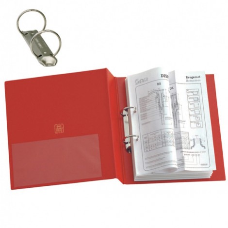 Raccoglitore Stelvio a 4 anelli tondi da 16mm, 30x22cm dorso 3cm colore rosso – 1pz