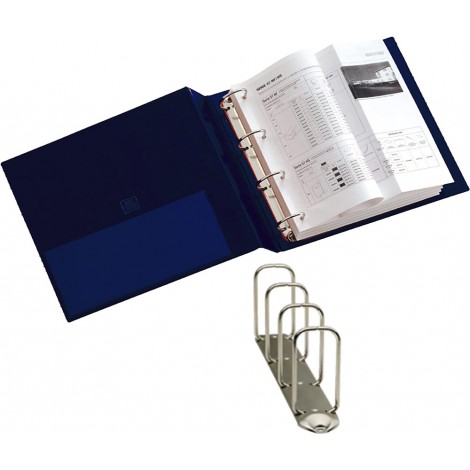 Raccoglitore Stelvio a 4 anelli a Q da 65mm, 30x22cm dorso 9cm colore blu - 1pz