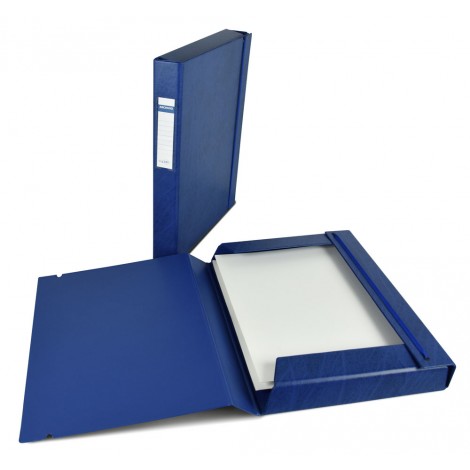 Scatola portaprogetti con chiusura a tre lembi con elastico e porta cartellino con etichetti intercambiabile - 1pz