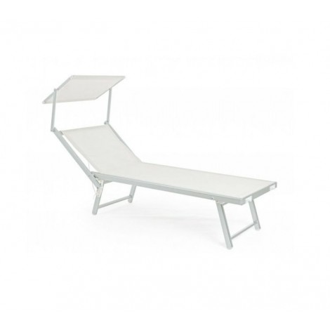 Salmar Lettino con struttura in alluminio, schienale reclinabile in 2 posizioni, colore bianco  -  C92SL0023 - M0604-08