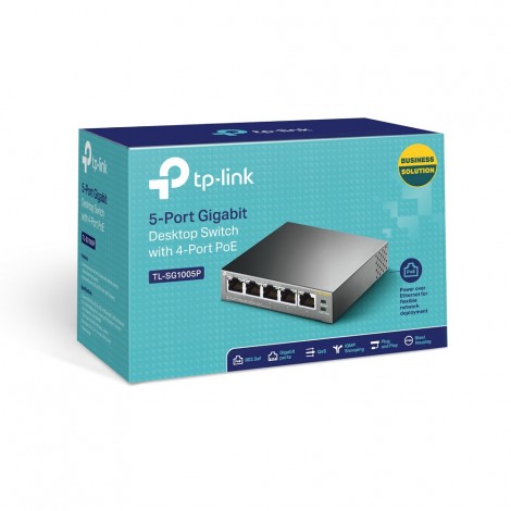 Switch Desktop 5 porte 10/100/1000Mbp dotato della funzione di priorità che vi aiuta a proteggere il sistema in presenza di sovraccarico elettrico.