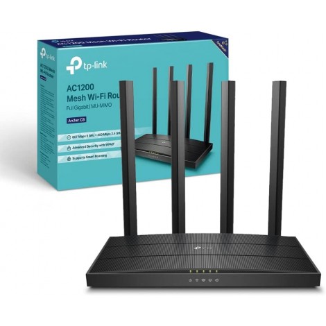 TP-Link AC1200 - Router F (FTTH* | FTTB | Ethernet) fino a 300 Mbps sulla banda 2.4GHz fino a 300 Mbps e fino a 867 Mbps sulla banda 5GHz - ARCHER C6