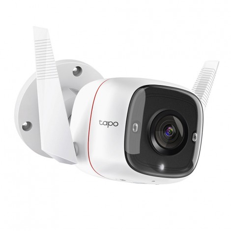 TP-Link Telecamera IP UHD 2304x1296, visione notturna 25mt, rilevazione movimento, impermeabile, supporto per microSD fino a 128GB, audio bidirezionale, gestione con app (Android e IOS) e compatibile con ALEXA e GOOGLE ASSISTANT, wireless o connessione tramite cavo di rete - TC65