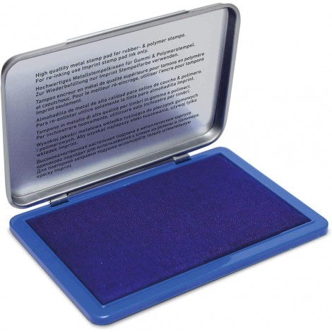  Cuscinetto per timbri manuali Classic, formato 69x47mm, in scatola di metallo colore blu - 1pz